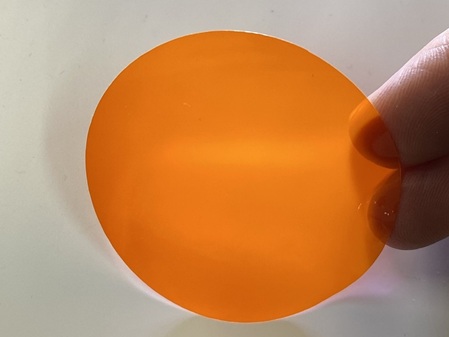 Orange LED-Filterfolie rund – farbige Lichtfolien für LED-Spots von Folien Fischer Hamburg