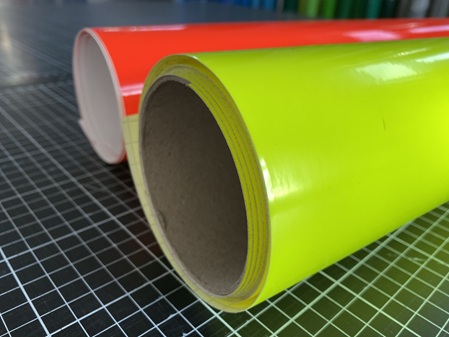 Neon Folien von 3M in verschiedenen Farben.