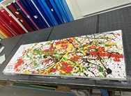 Digitaldruck in sehr bunt grafitti für einen flachen heizkörper